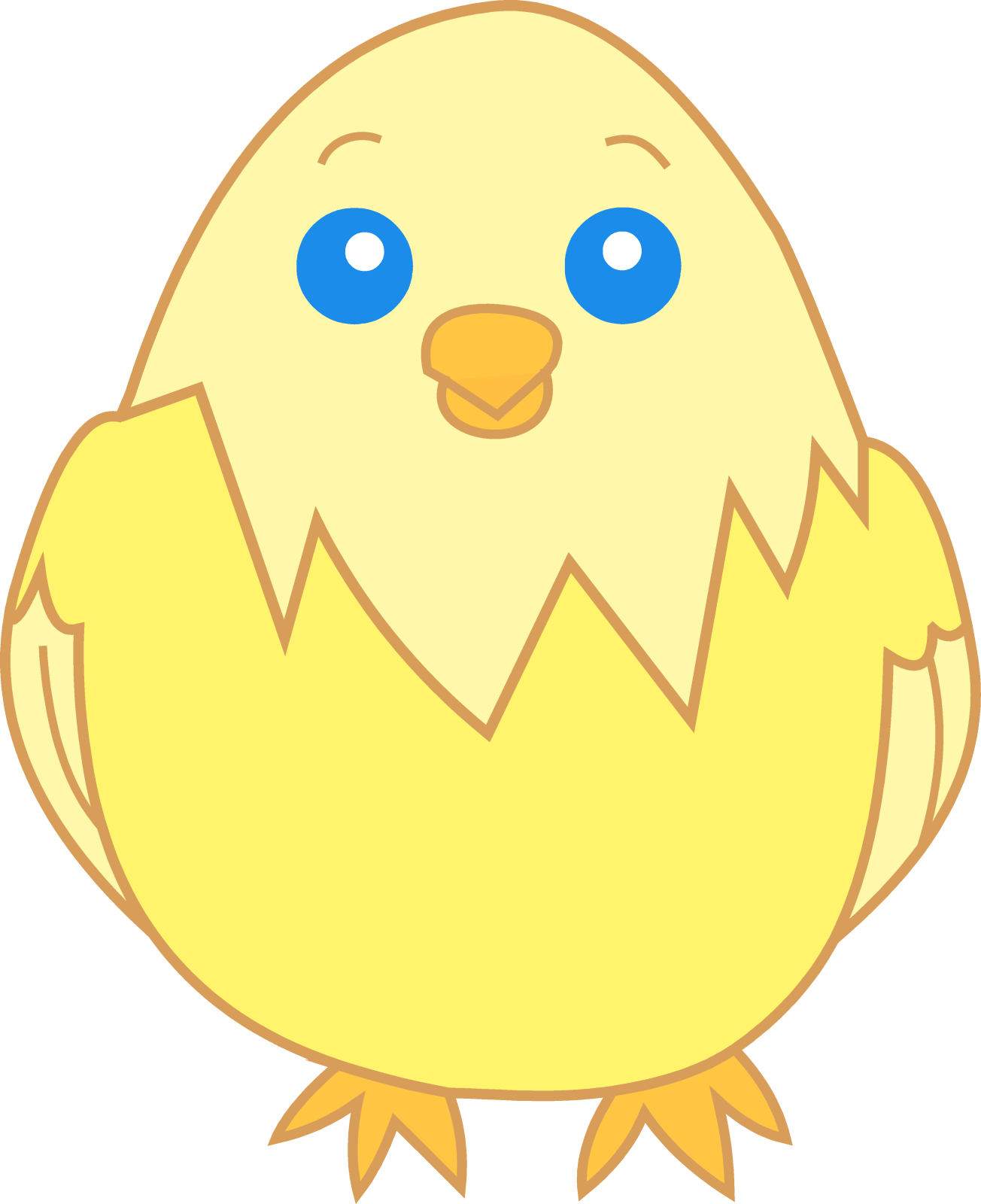 a yellow chick with blue eyes