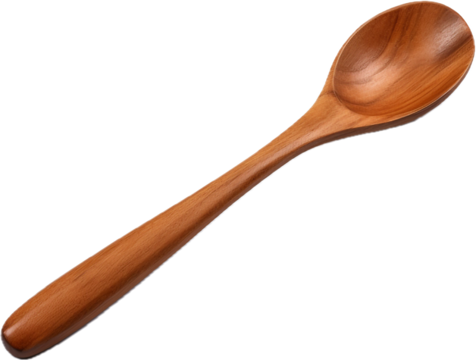 a wooden spoon on a white background