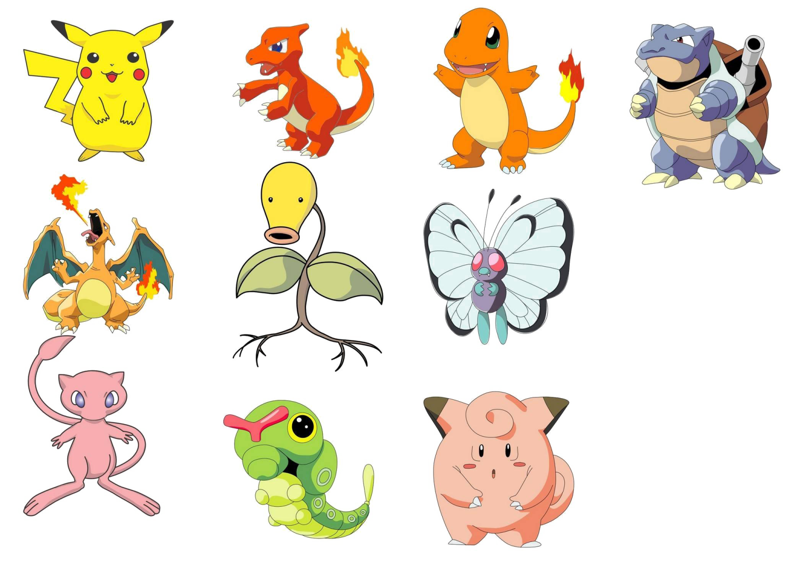 a set of cute cartoon animals