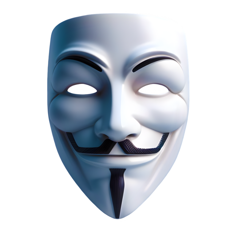 a white mask with a mustache on it