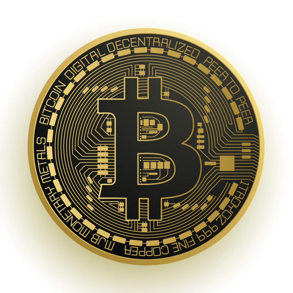 a bit coin with the word bit on it