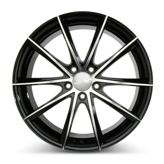 a black wheel on a white background