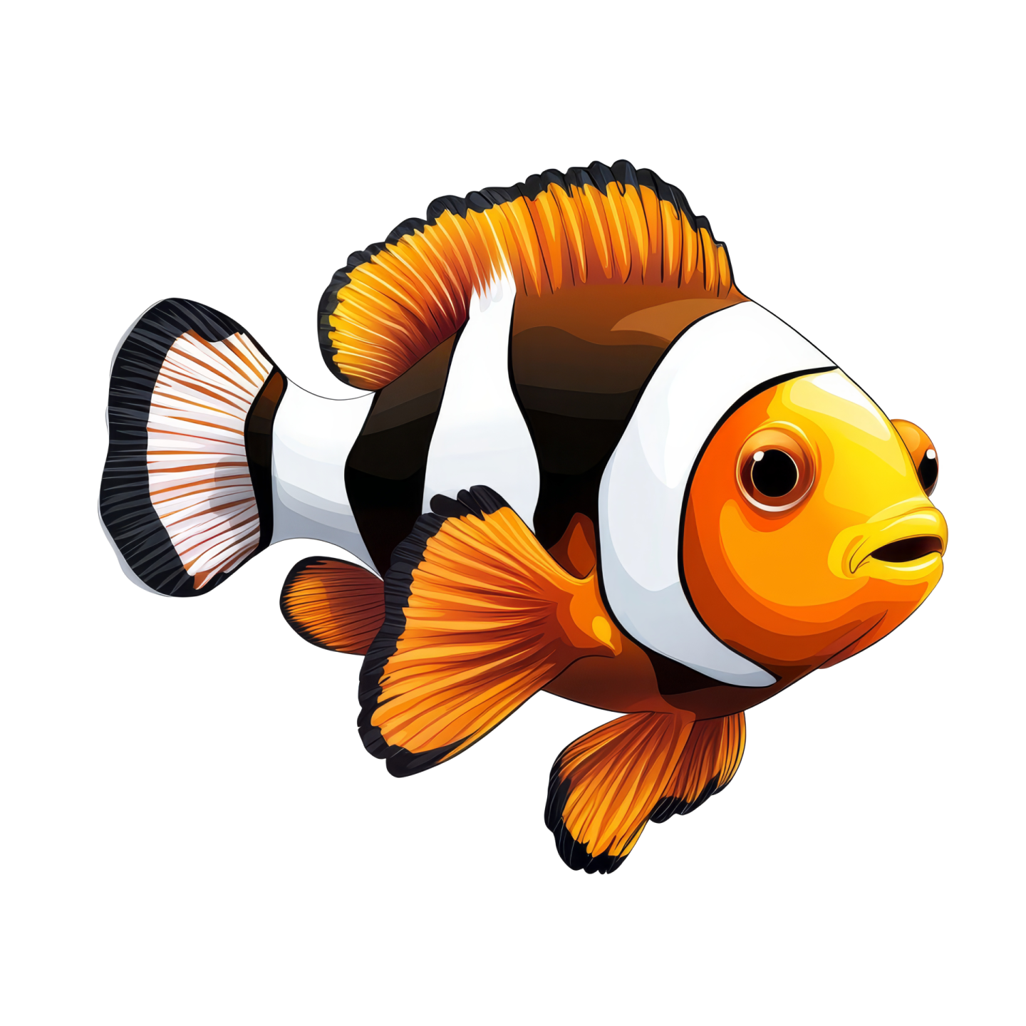 a clown fish on a white background