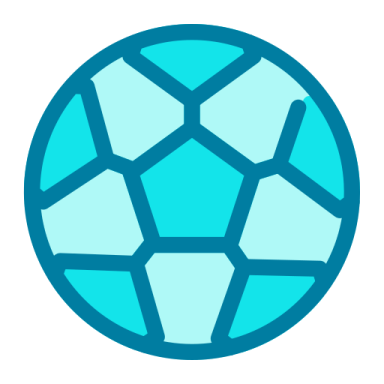 an image of a blue sphere with geometric shapes on it