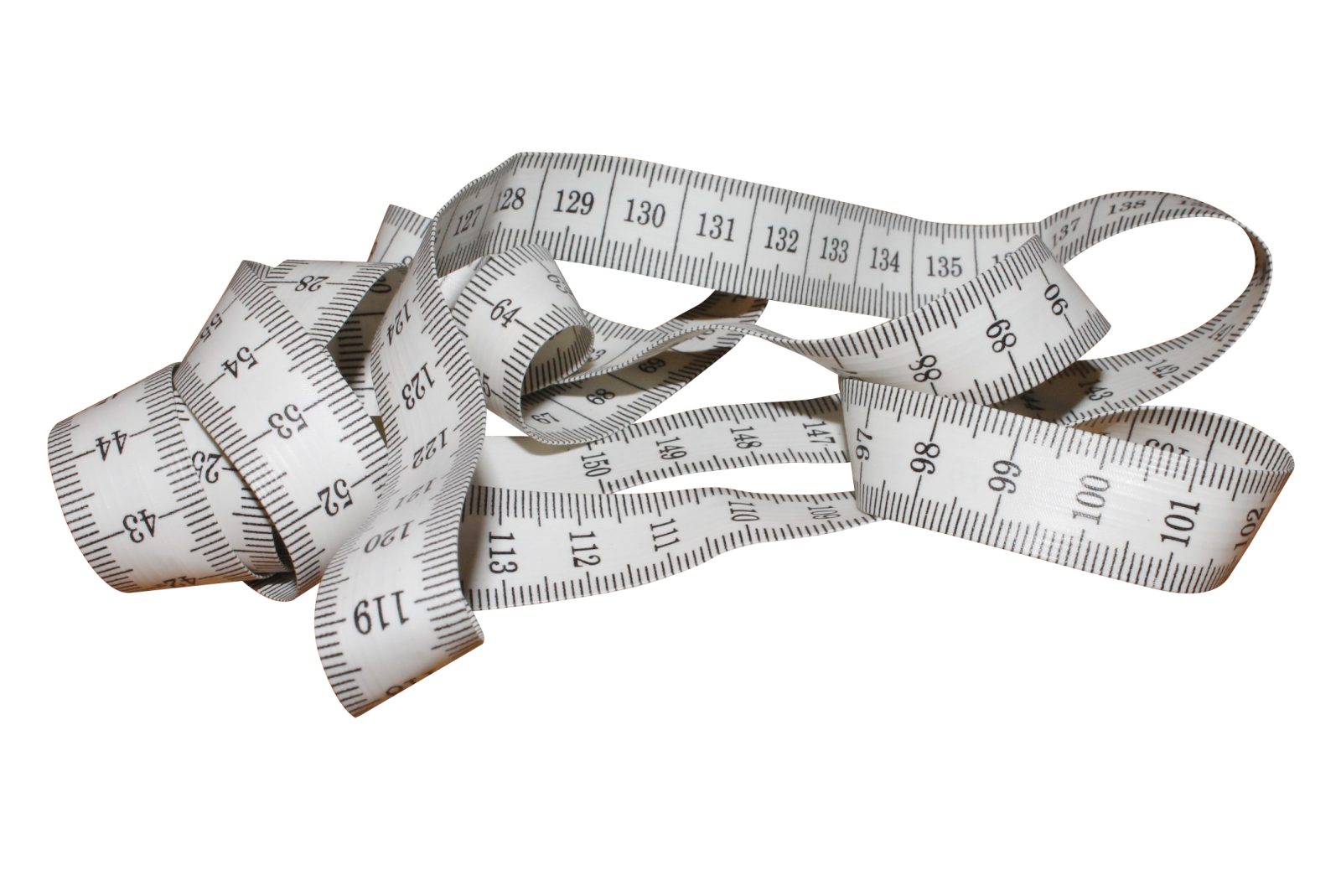 a measuring tape on a white background