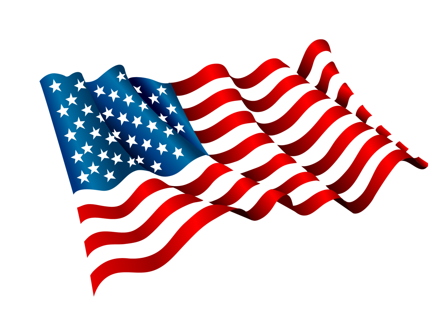 an american flag waving in the wind
