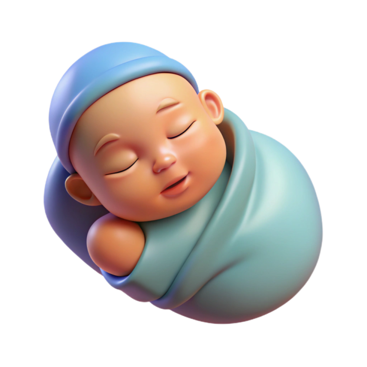 a baby sleeping on top of a blue blanket
