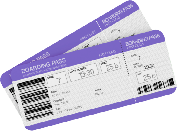 a pair of boarding tickets