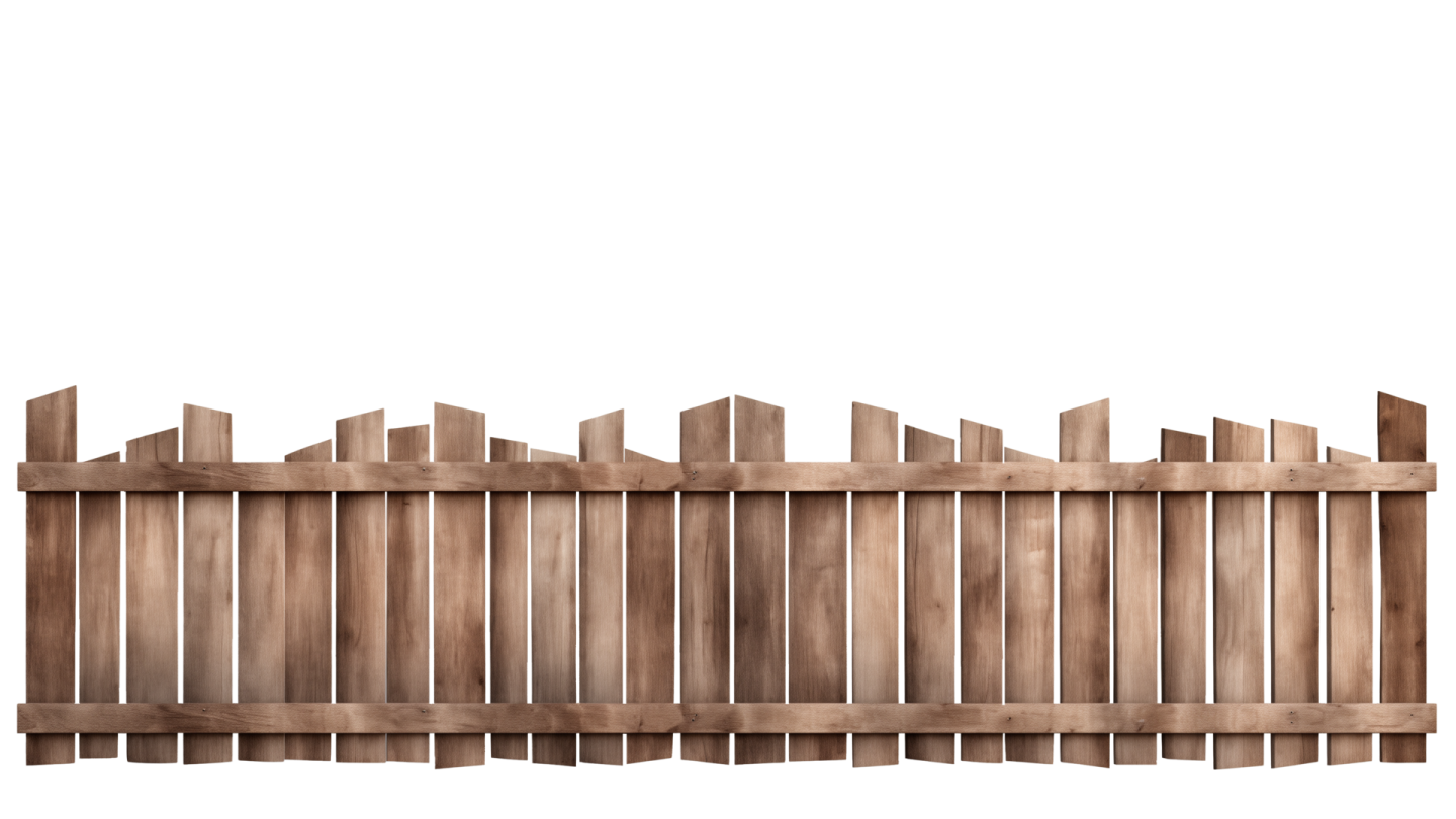 a wooden fence on a white background