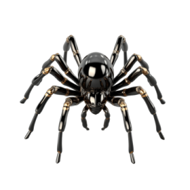 a black widow spider on white background