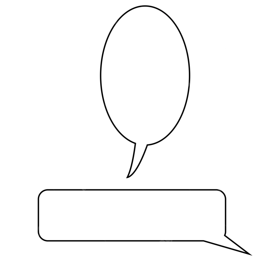 a black and white speech bubble icon