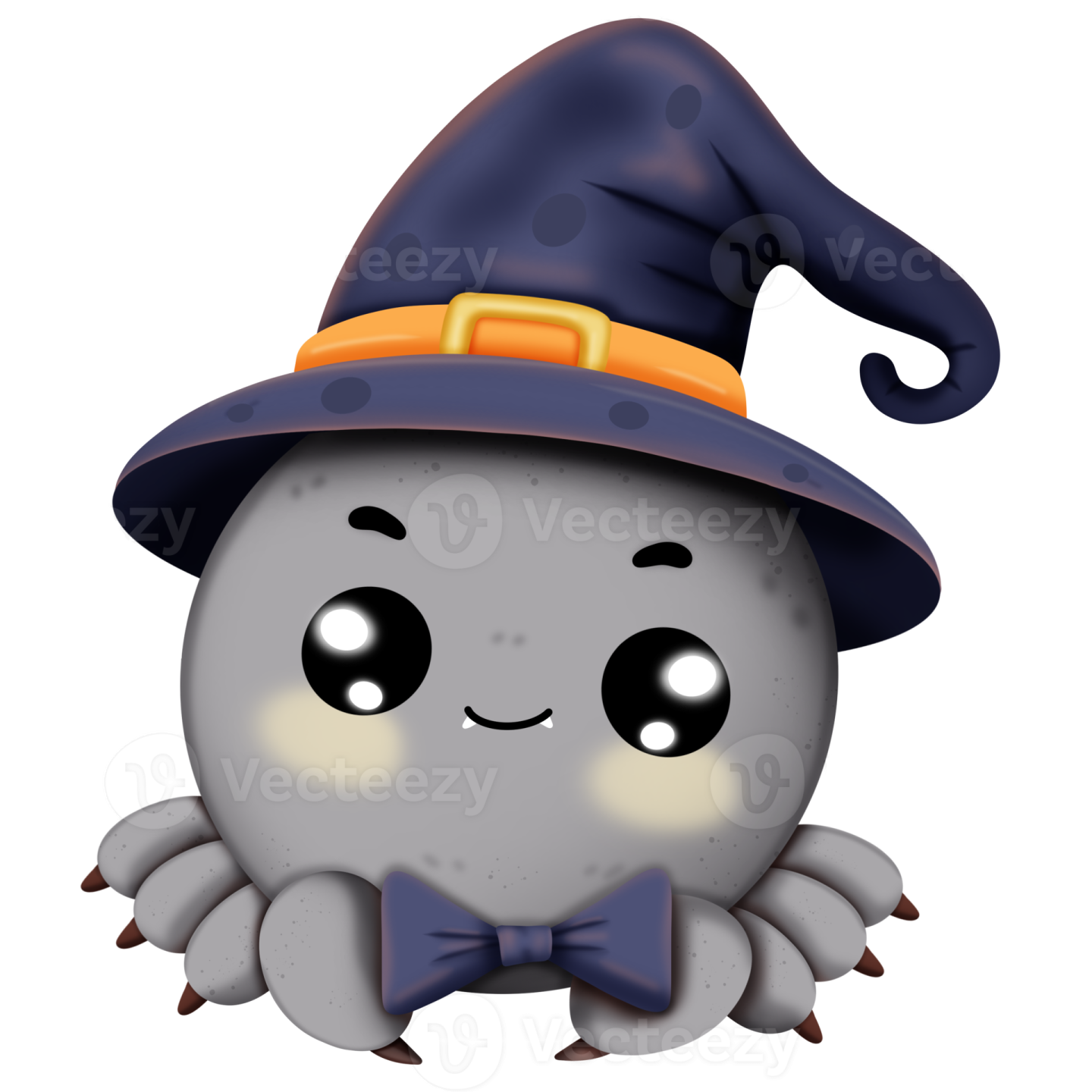 a cute gray cat wearing a witch hat