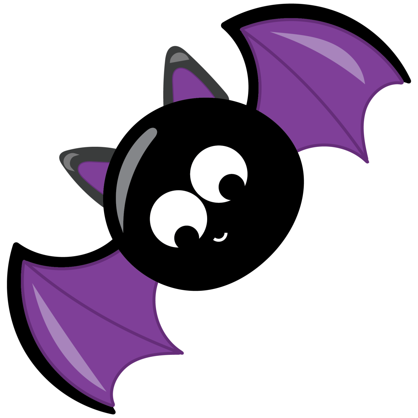 a bat with purple and black wings