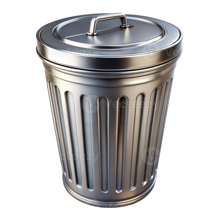 a trash can on a white background