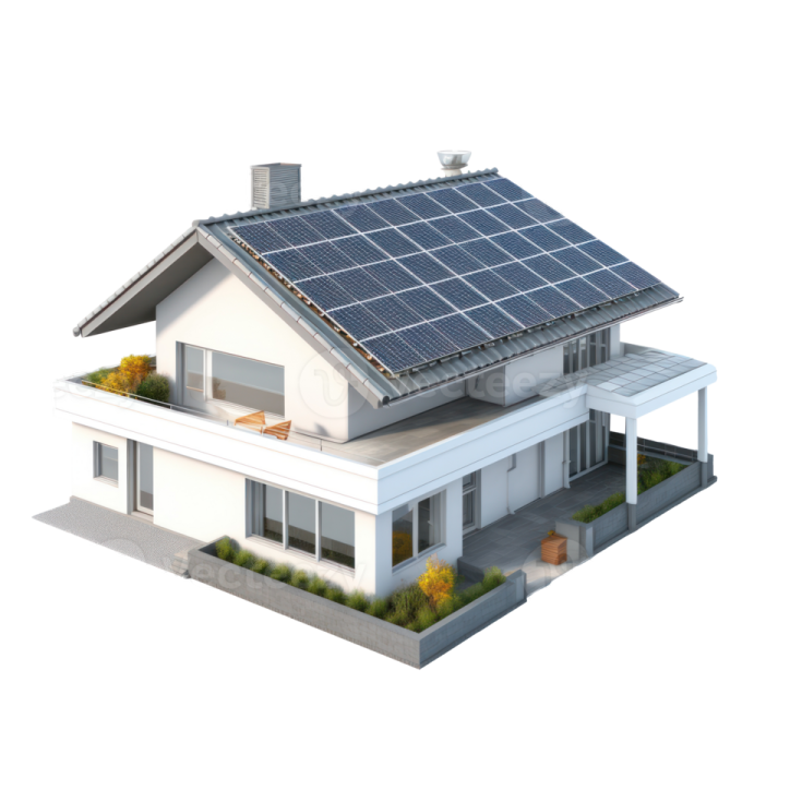 a house with solar panels on the roof
