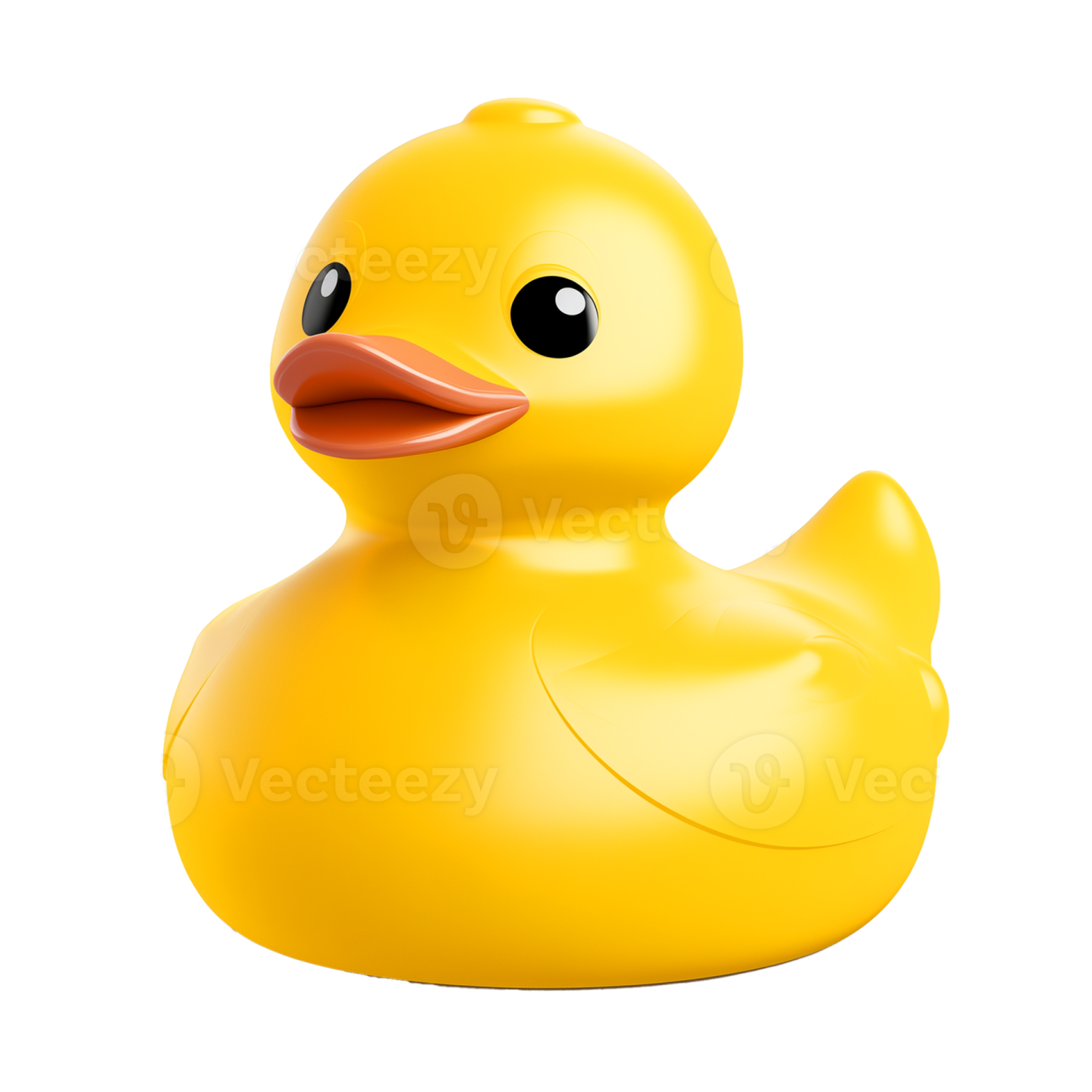 a yellow rubber duck on a white background