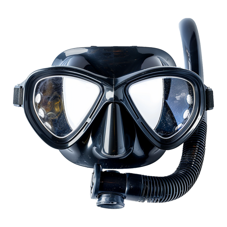 a scuba mask with goggles attached to it