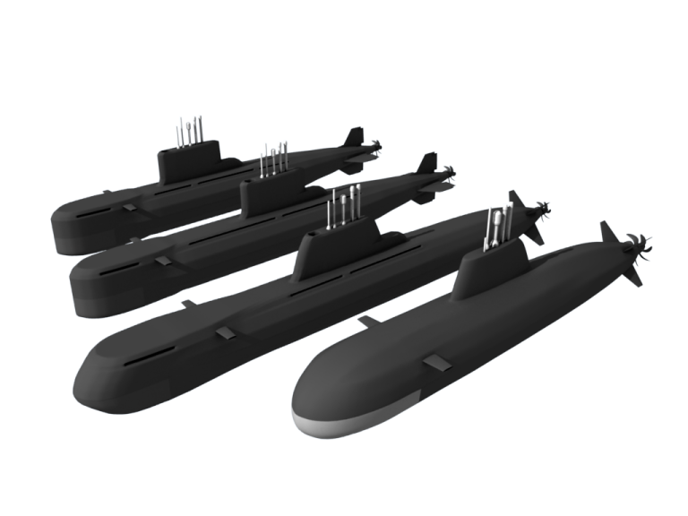 a 3d model of a submarine