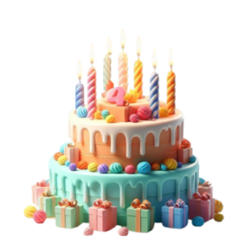 an image of a birthday cake with candles