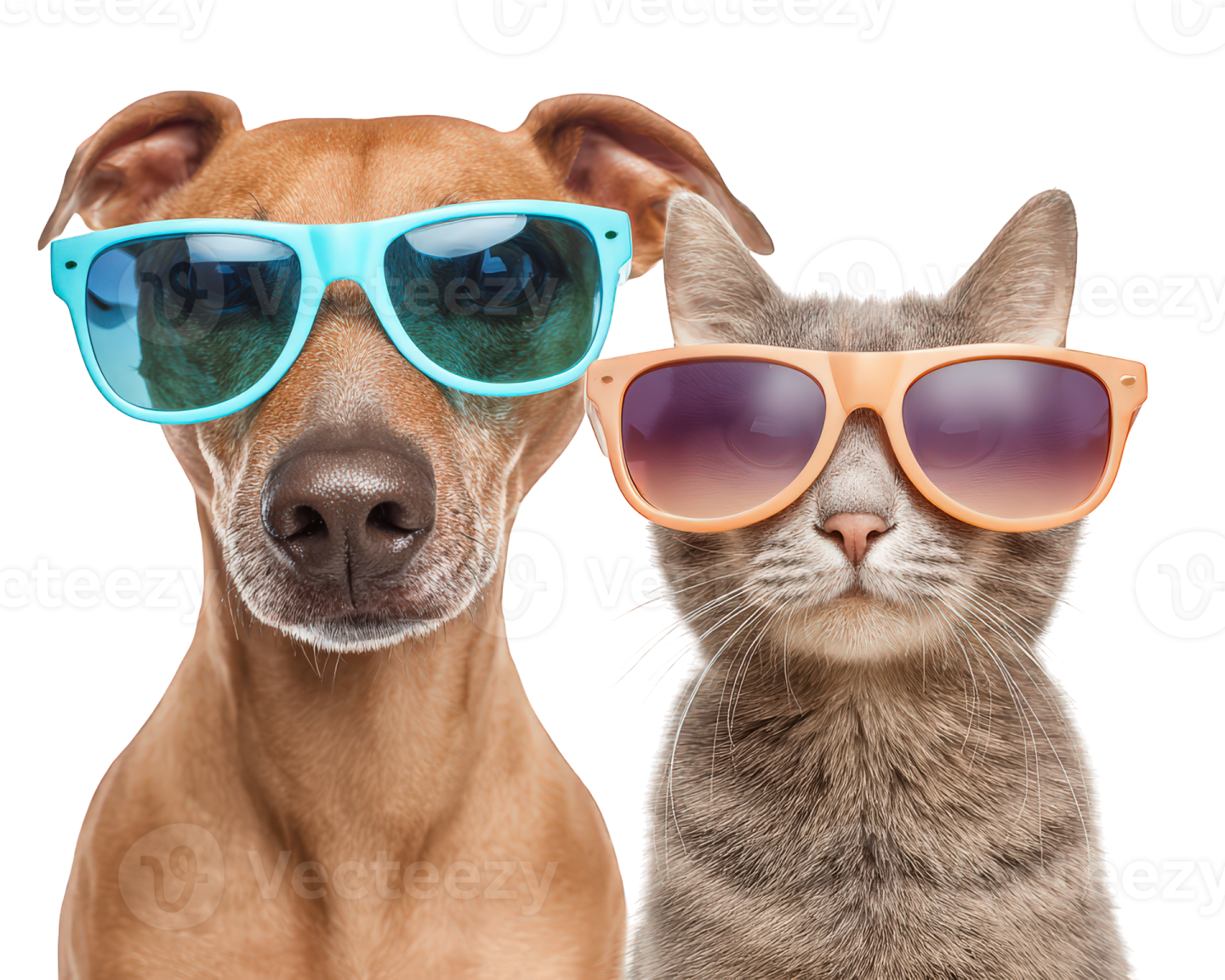 a cat and a dog wearing sunglasses