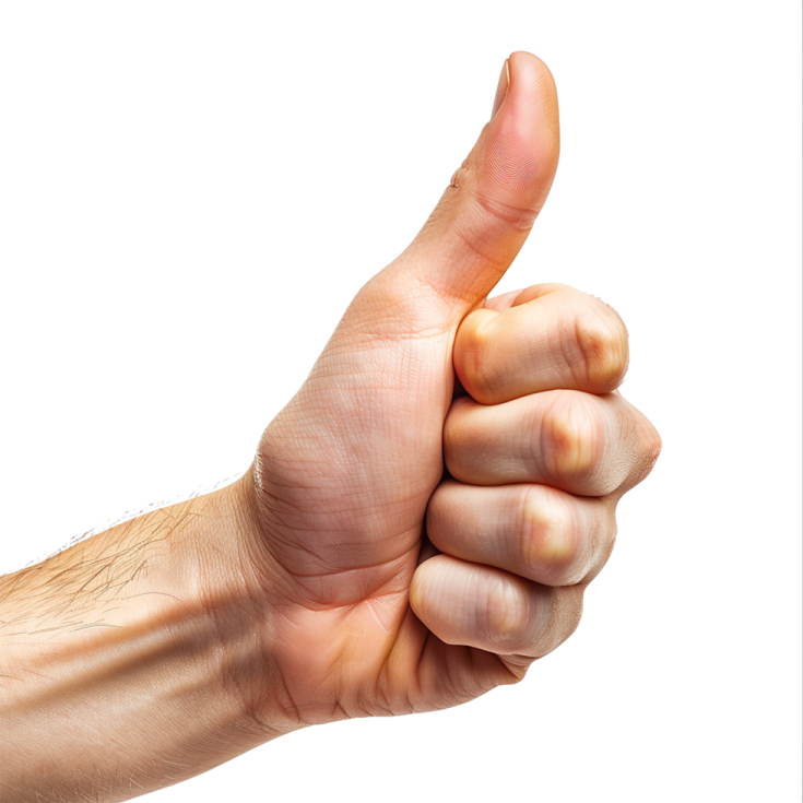 a man's hand with a thumb on it