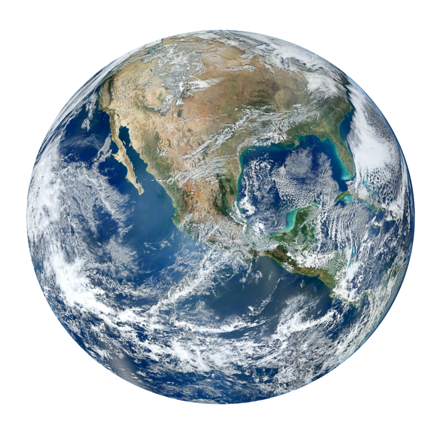 the earth with a white background