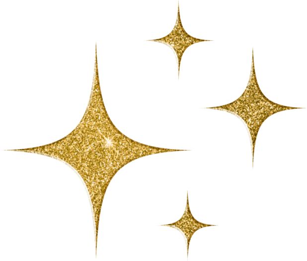 three gold stars on a white background