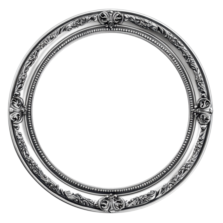 a silver plate with an ornate design on it
