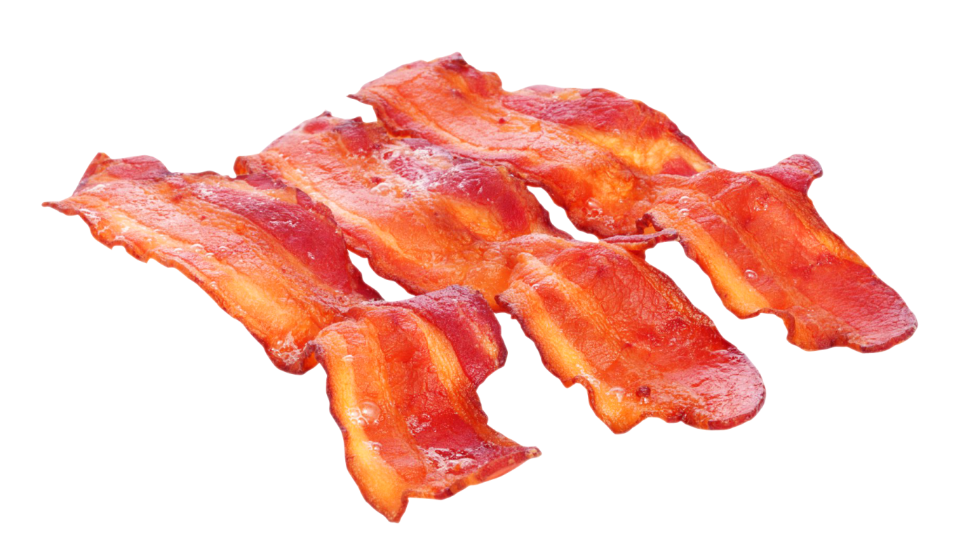 bacon on a white background