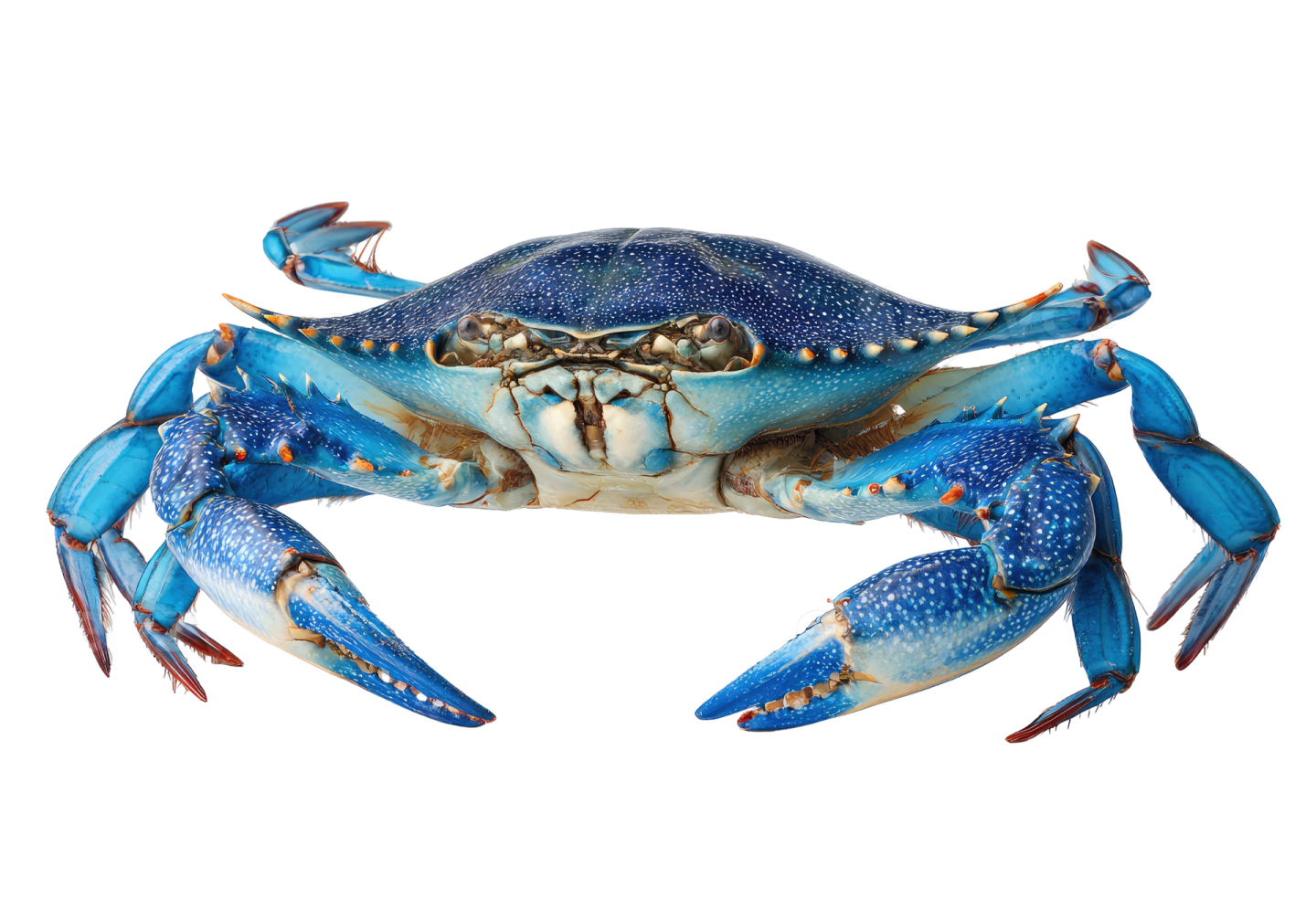 a blue crab on white background