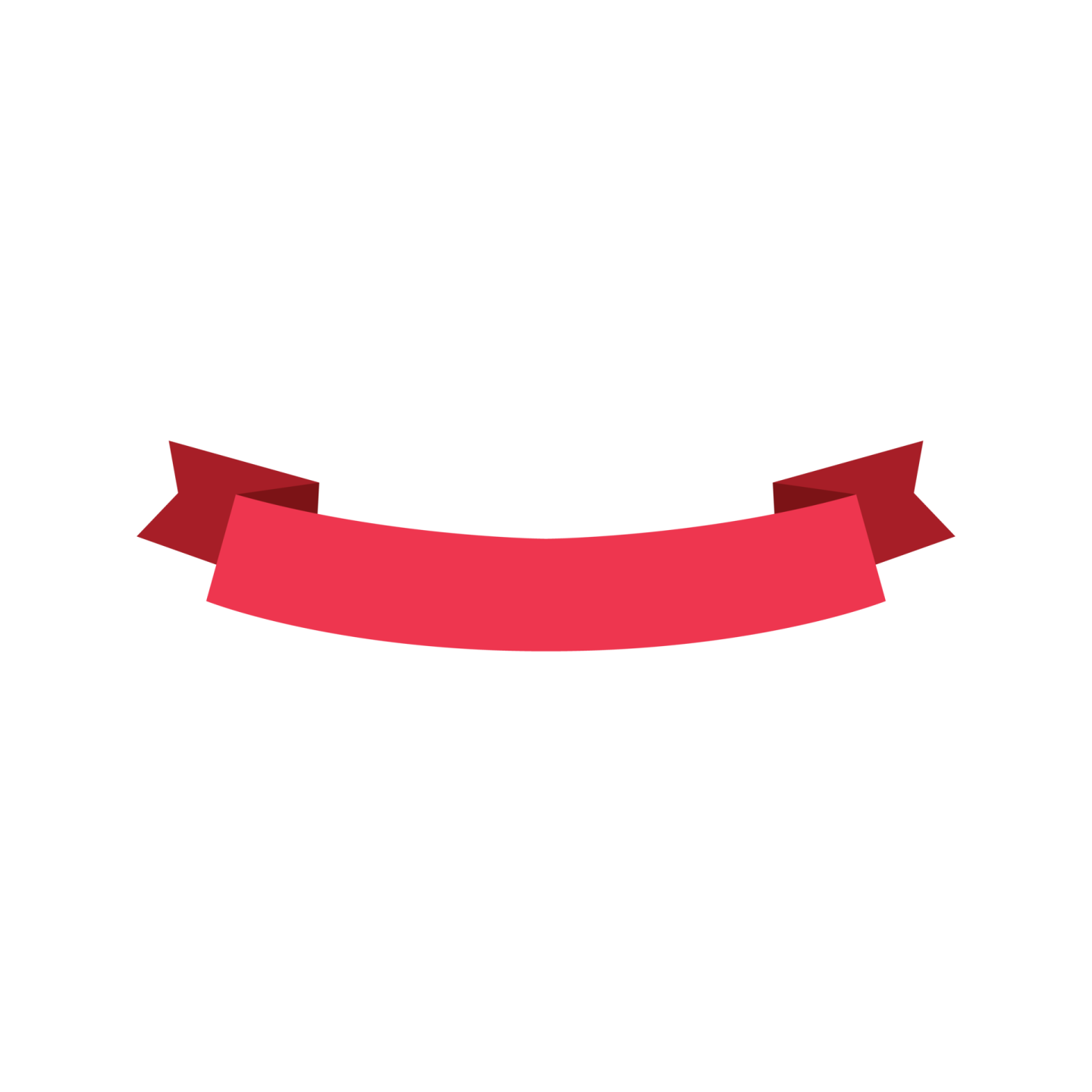 a red ribbon on a white background