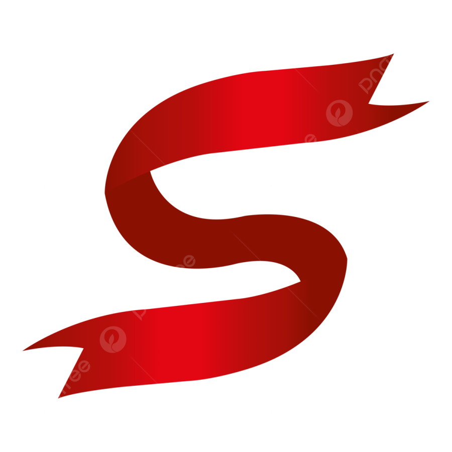 a red ribbon on a white background