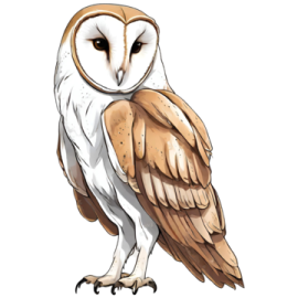 an illustration of a barn owl