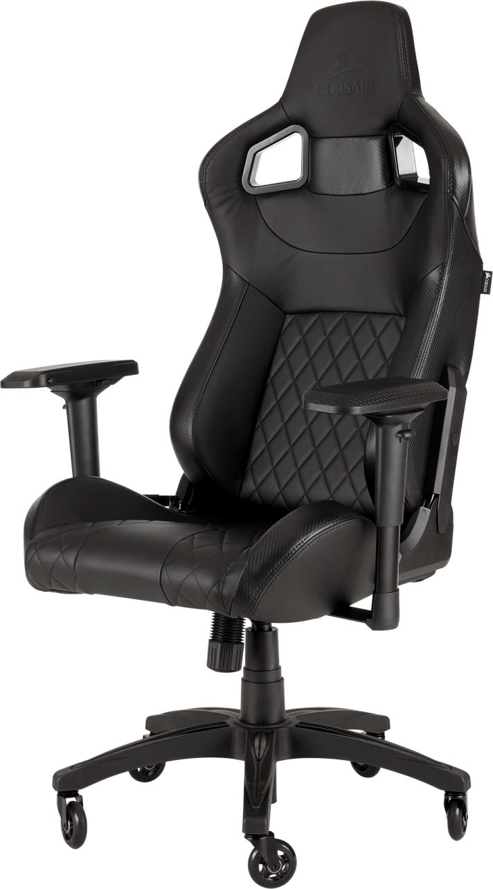 a black office chair on a white background
