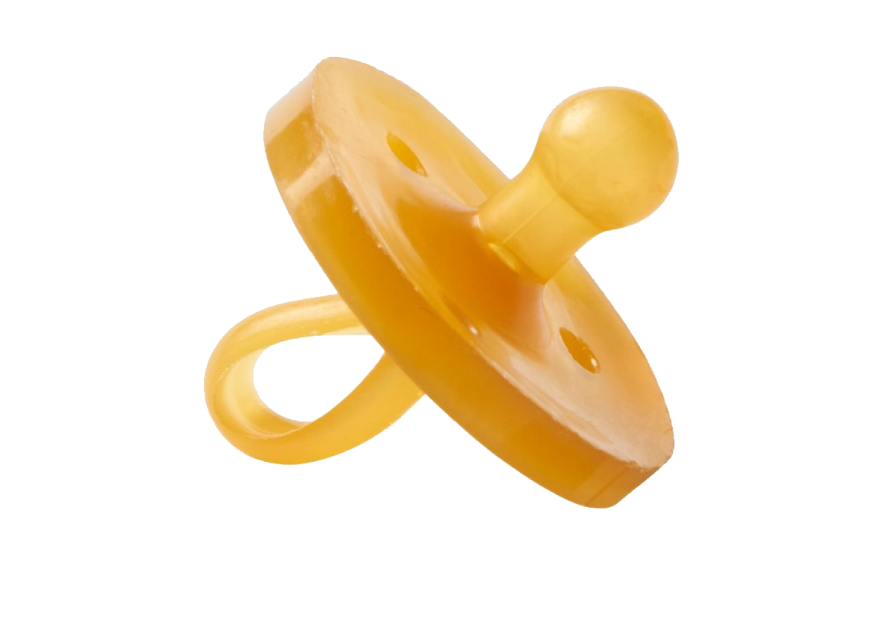 a pair of yellow plastic ear plugs