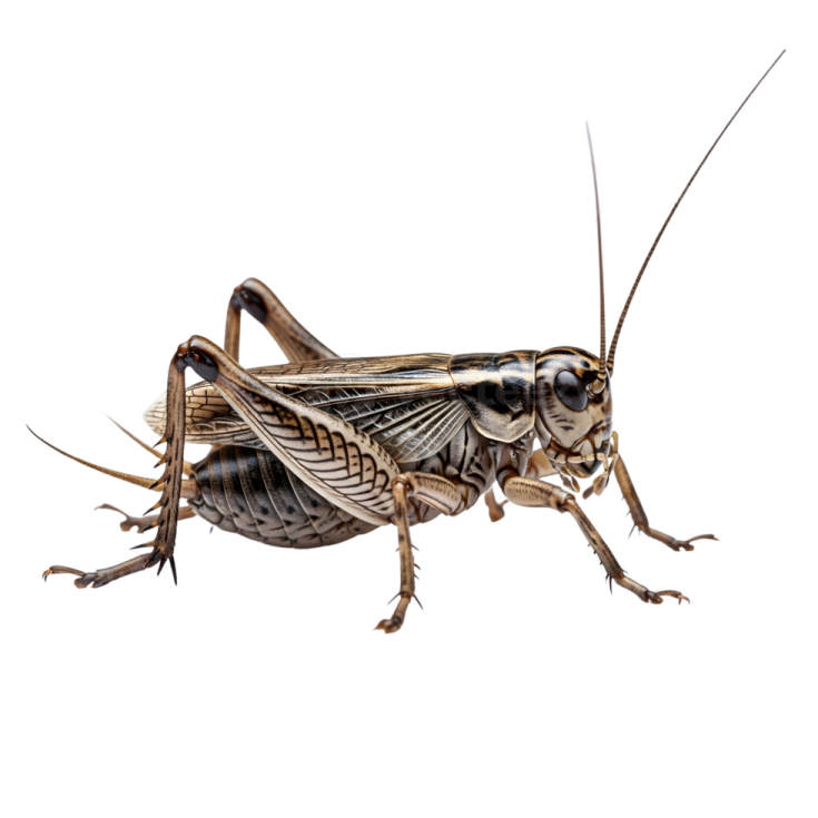 a cricket on a white background