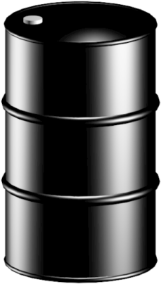 a black barrel on a white background