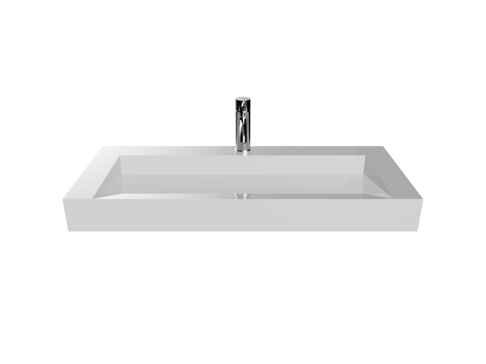 a white sink sitting on top of a counter