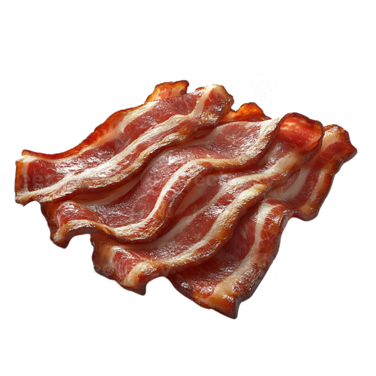 bacon on a white background