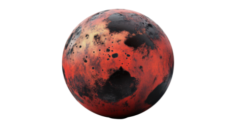 an image of a red and black moon