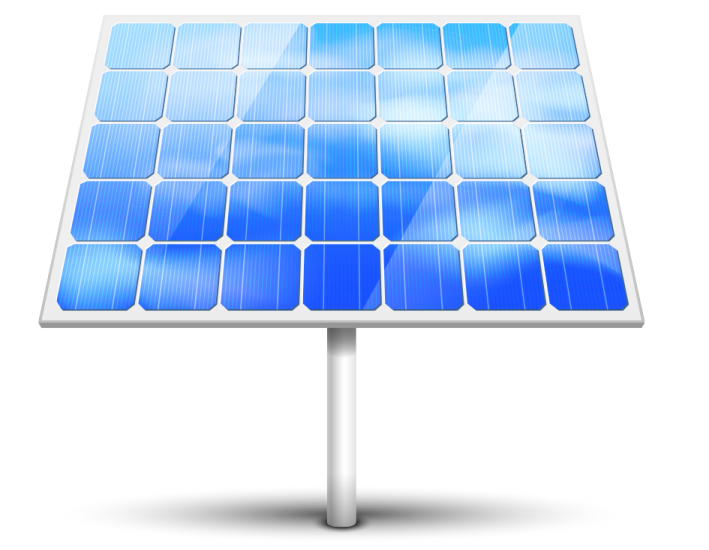 a solar panel with blue sky in the background
