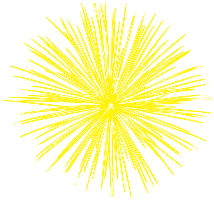 a burst of yellow color on a white background