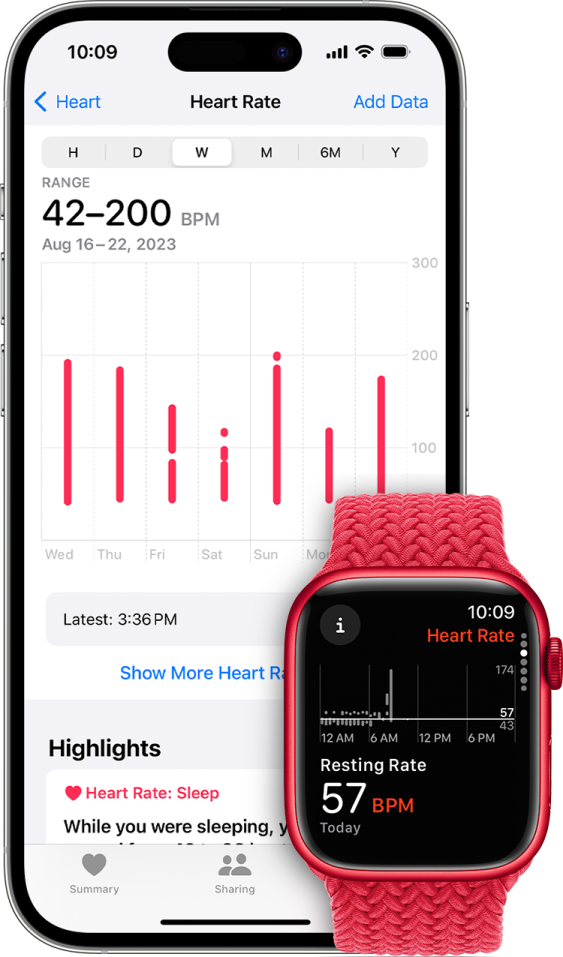 an apple watch with a heart rate on the screen