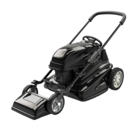 a lawn mower is shown on a white background