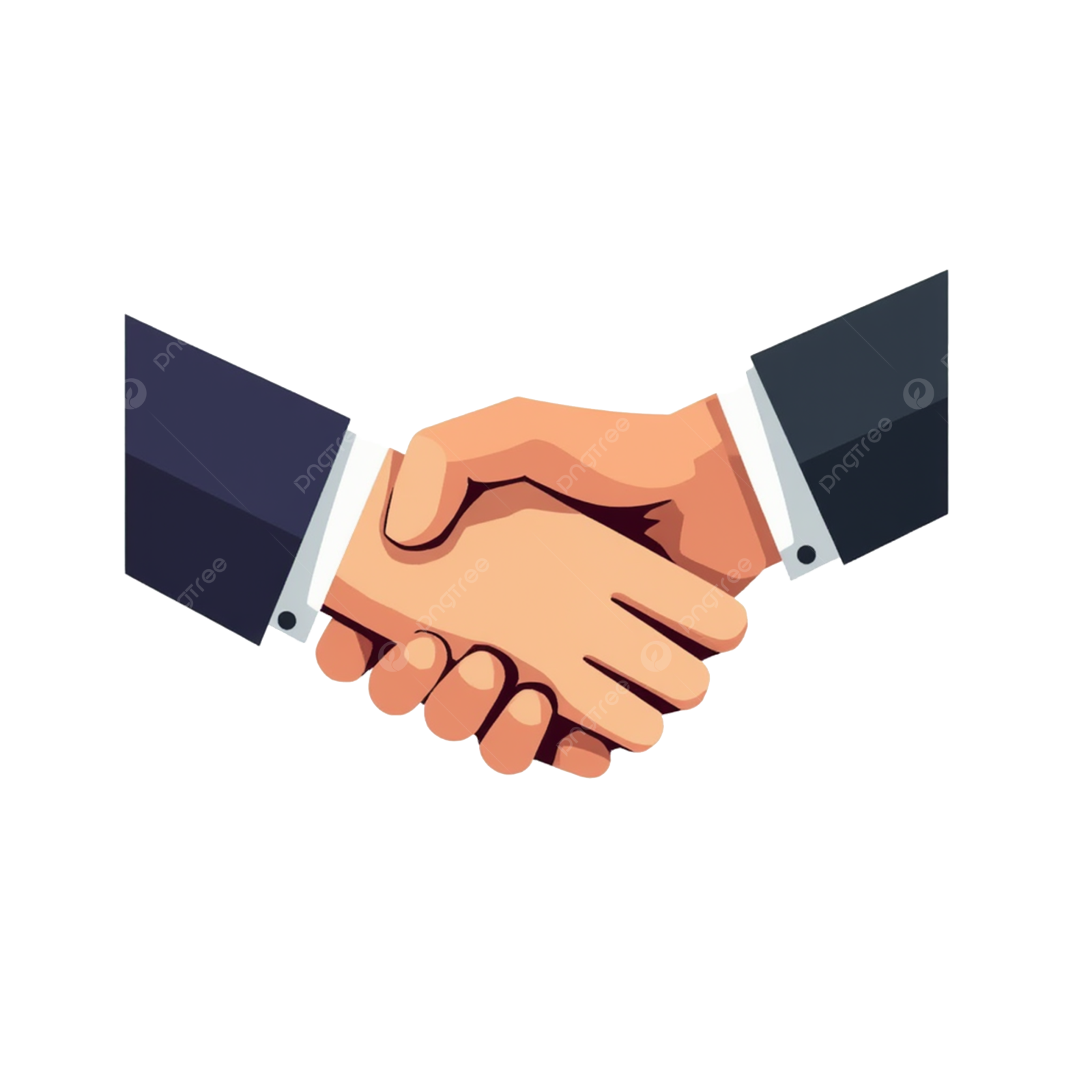 two hands shaking over a white background