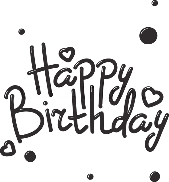 a black and white birthday card with the words happy birthday