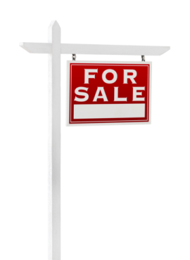 a for sale sign on a white background