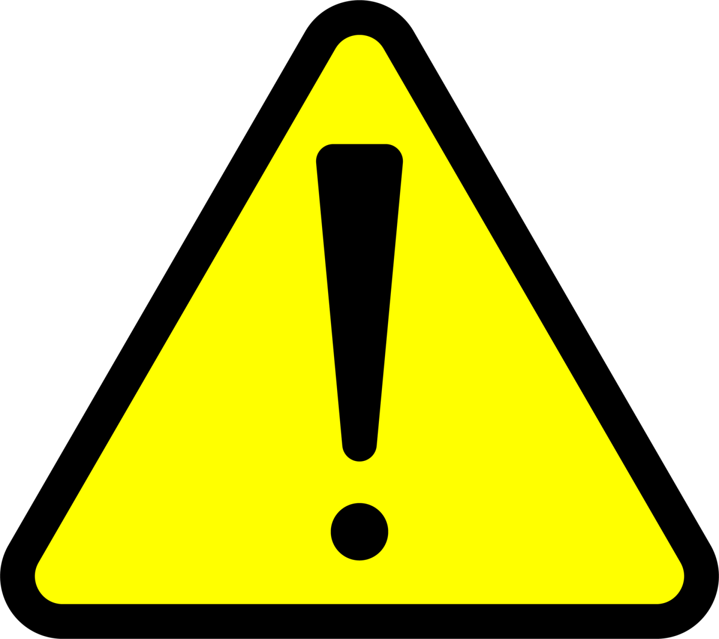 a yellow and black warning sign
