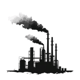 a factory with smoke coming out of it
