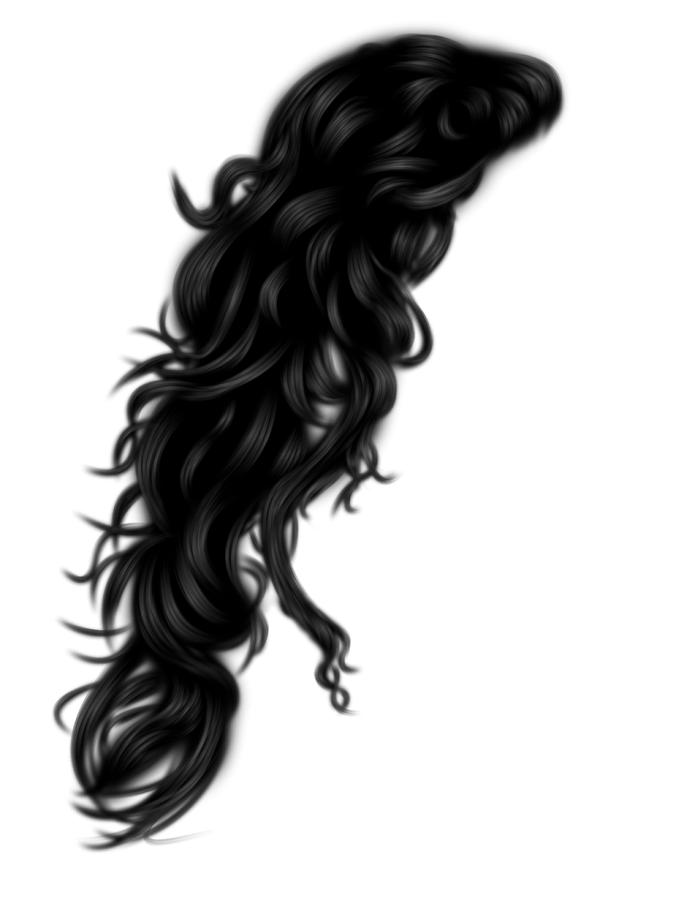 a black and white drawing of a woman's hair